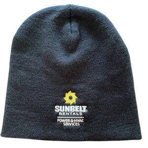 BLACK “SUNBELT RENTALS” BEANIE One Size Fits Most Black White Yellow